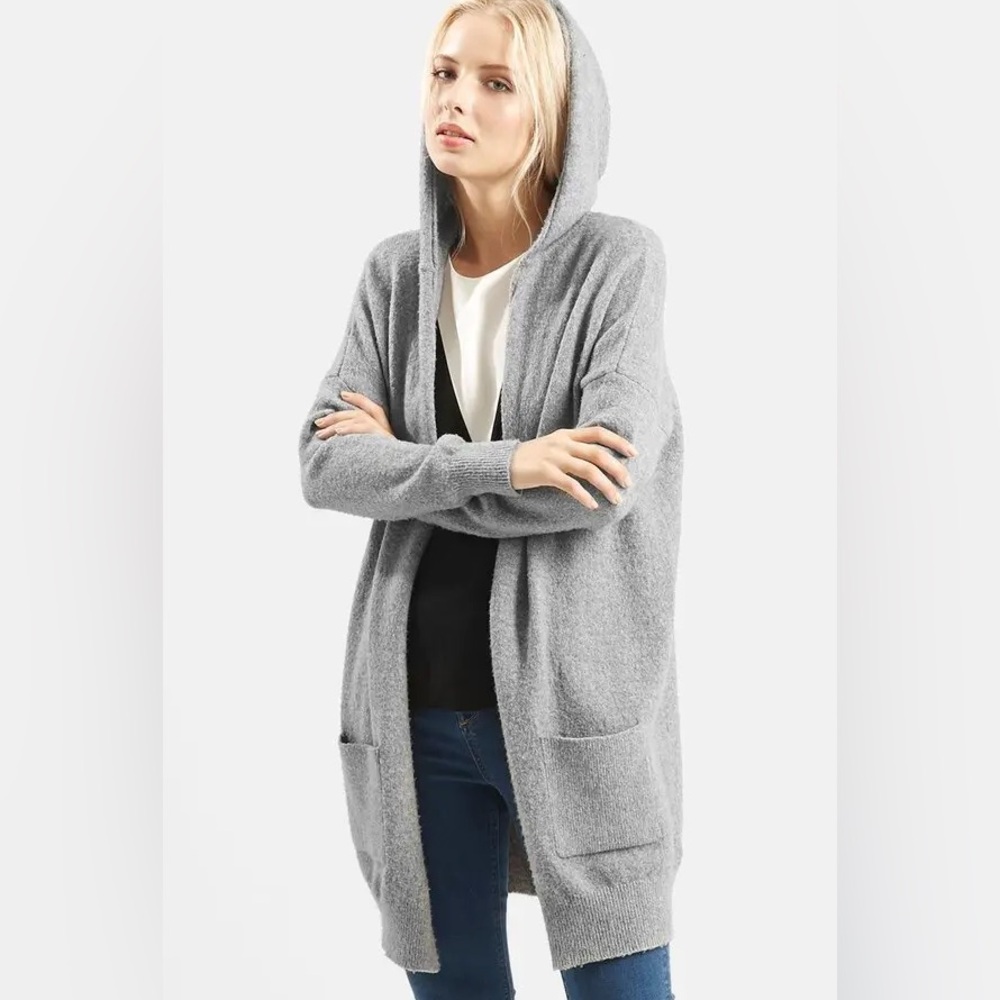 Topshop Gray Hooded Sweater